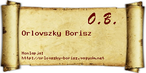 Orlovszky Borisz névjegykártya